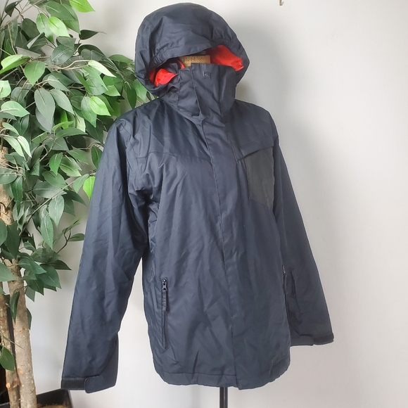 Quicksilver Snowboard Outsoor Jacket Women's Size XL 16 Black Red Dry Flight 10k - Picture 1 of 10